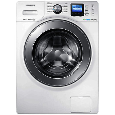 Samsung WD12F9C9U4W Washer Dryer, 12kg Wash/8kg Dry load, 1400rpm Spin, White Samsung WD12F9C9U4W Washer Dryer, 12kg Wash/8kg Dry load, 1400rpm Spin, White